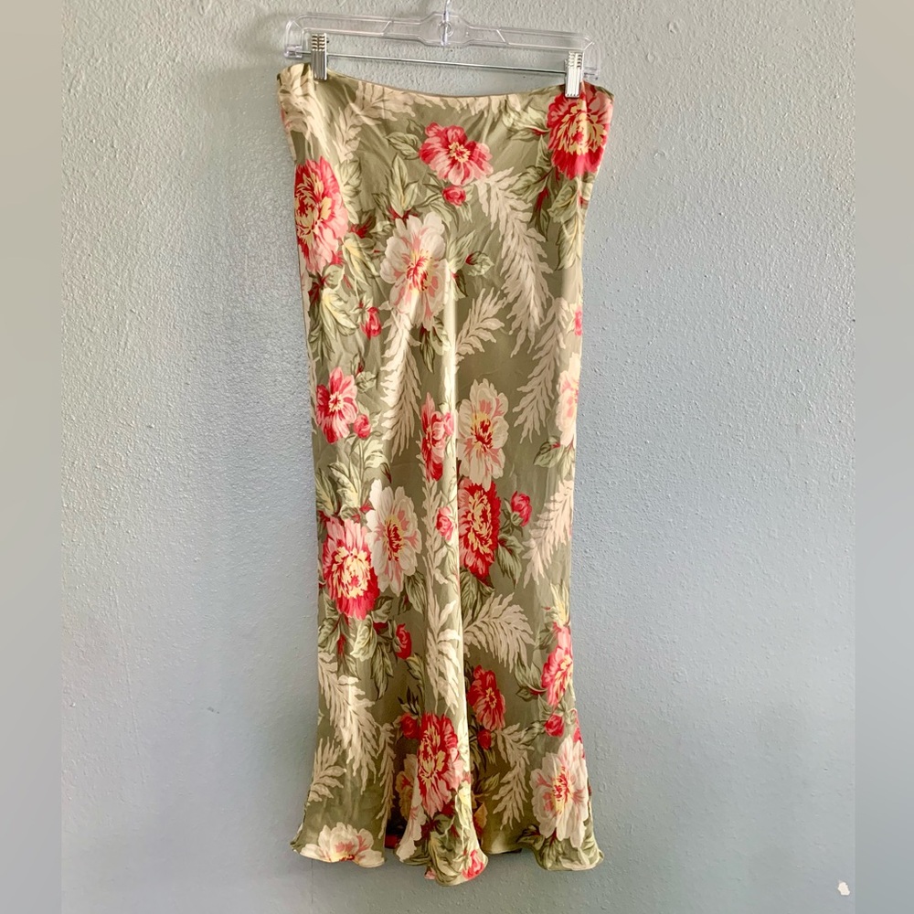 100% silk bias midi skirt